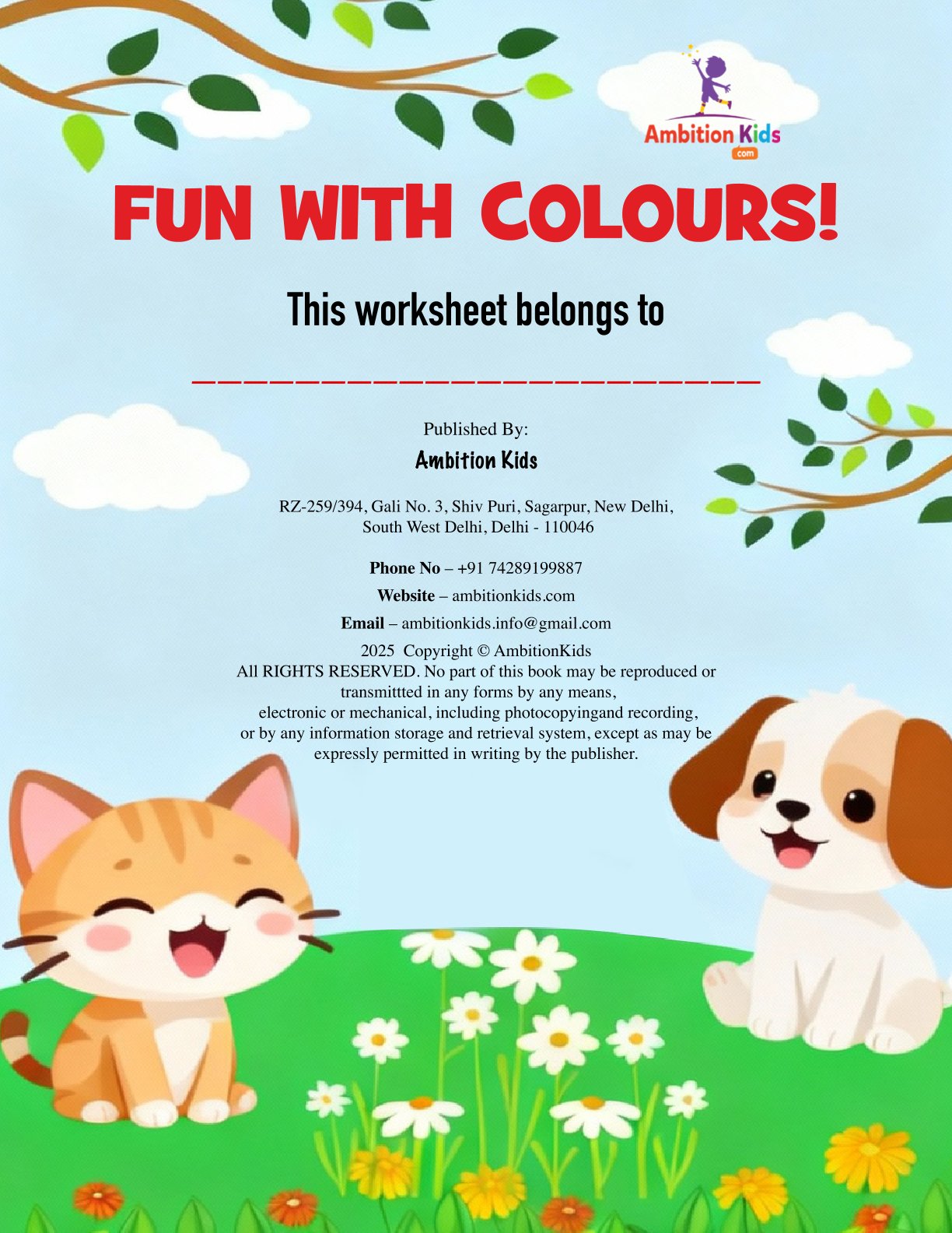 1 Year Complete Fun Worksheets For Your Kids – Learn EVS, Math, English, Coloring & Logical Thinking