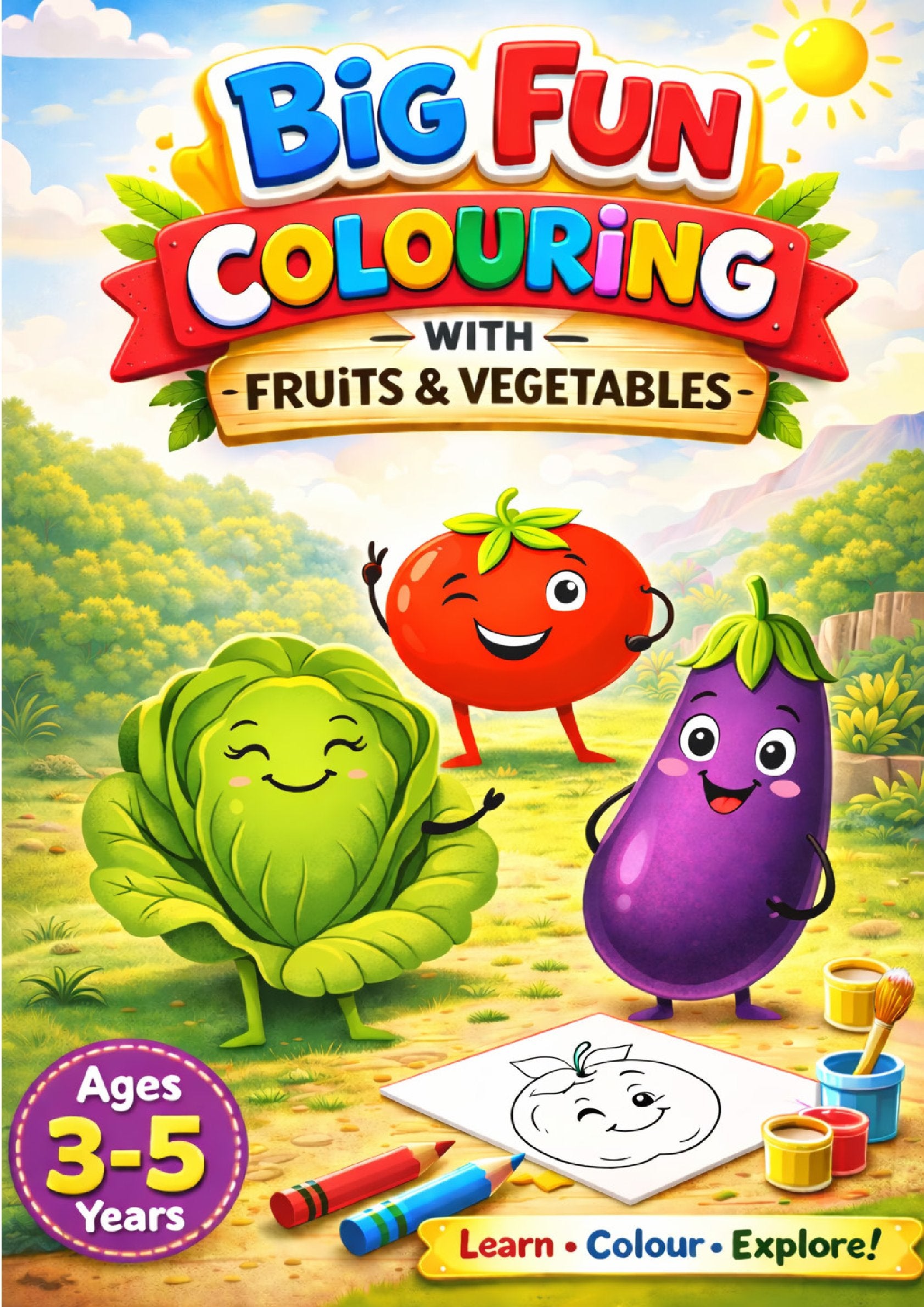 Colouring Books Combo Set for Kids Age 2-5 Years | Animal Safari, Universe, Vehicles & Fruits | A3 Size Activity Books