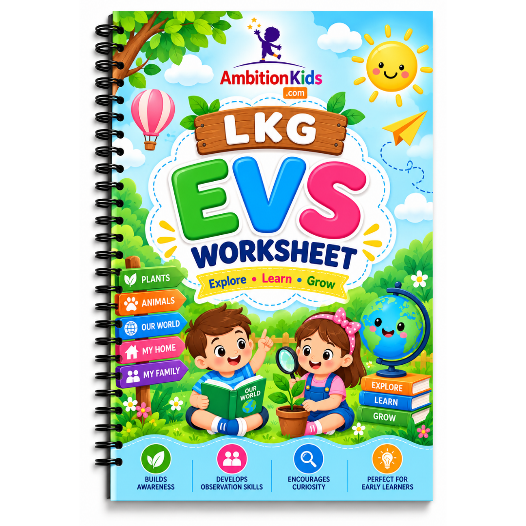 LKG EVS Loose Worksheets | 62 Fun Activity Pages | Screen-Free Learning