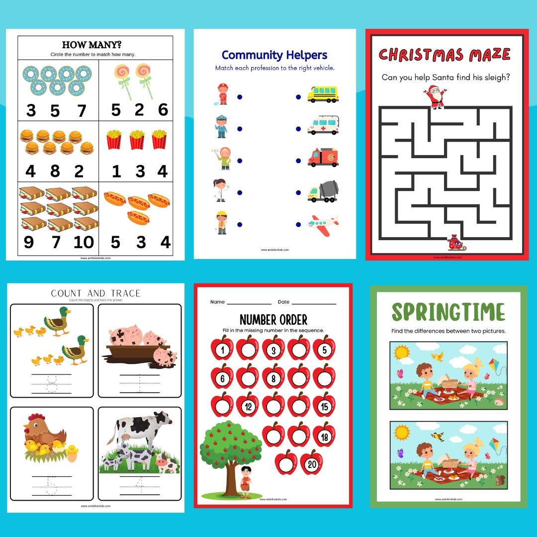 200+ Kids Worksheet Activities Age 2-4