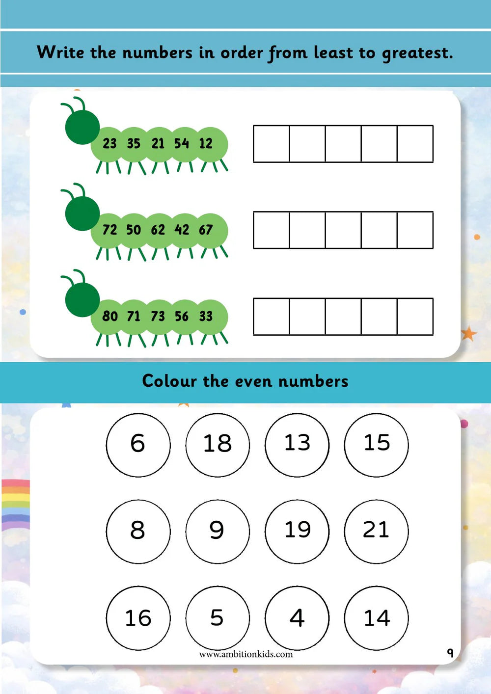 UKG Math + English Worksheets Combo | Buy Math Get English FREE | 5-6 Age