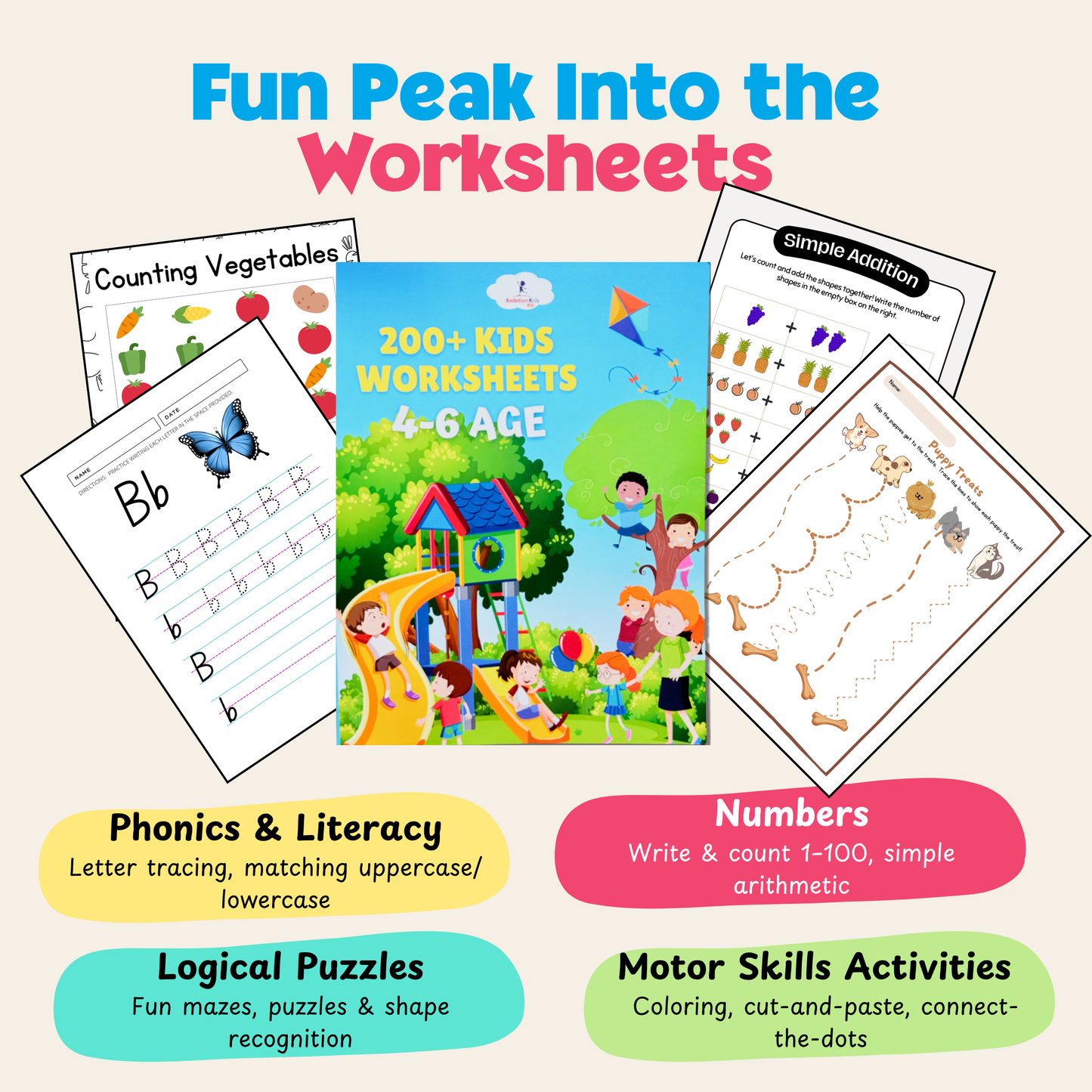 200+ Kids Worksheet Activities Age 2-4