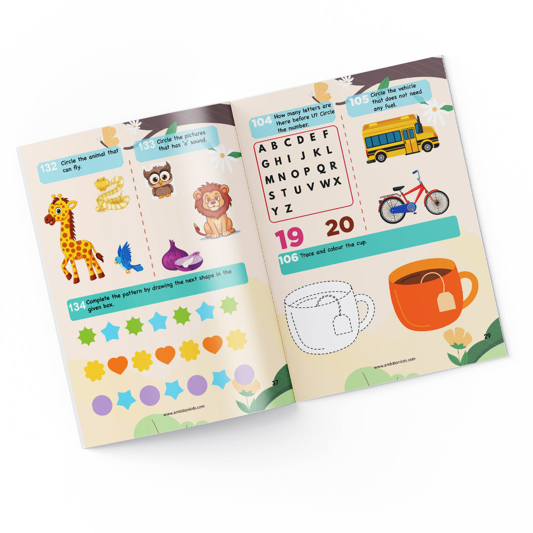 UKG & Brain Booster Worksheets – 4-Book Set (Ages 5–7) ✅