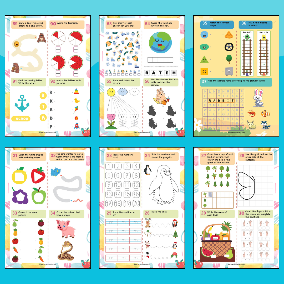 Age 3+ Brain Booster Worksheets (350+ Activities)