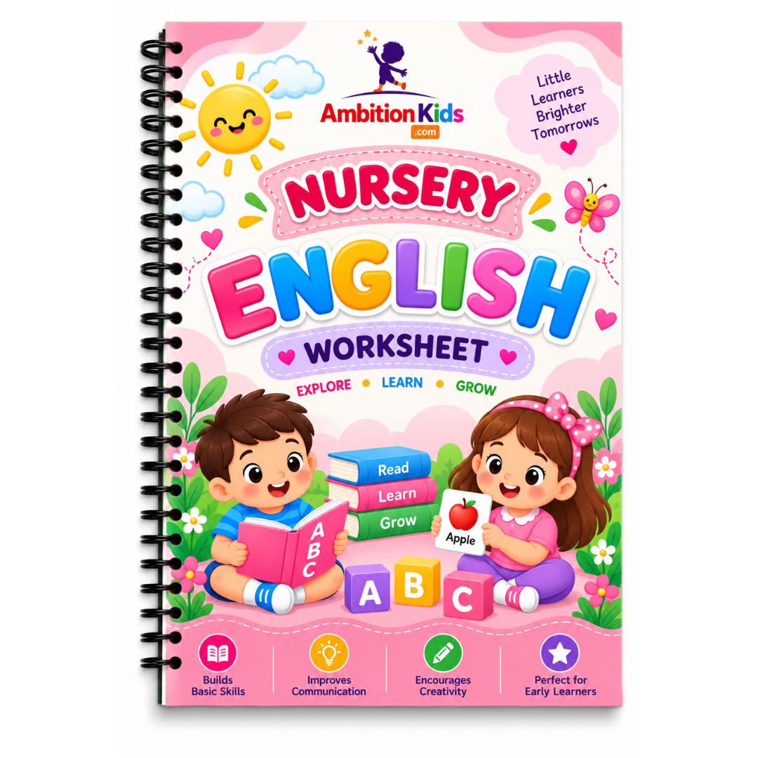 Nursery English Loose Worksheets | 72 Skill-Based Language Sheets for Kids (Age 3+)