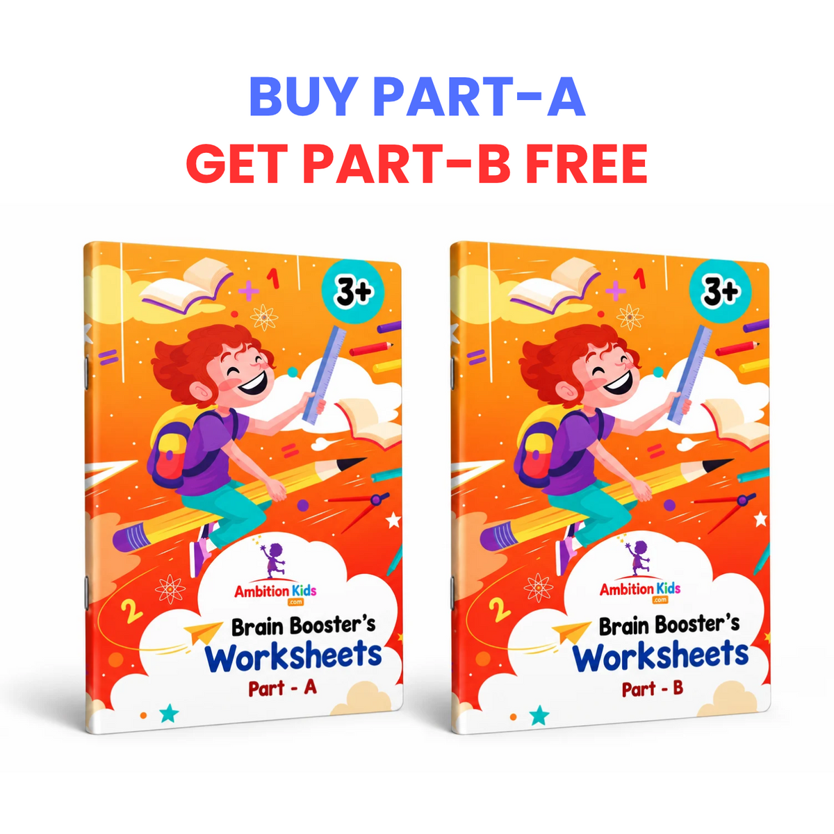 Age 3+ Brain Booster Worksheets (350+ Activities) (BUY 1, GET 1 FREE)