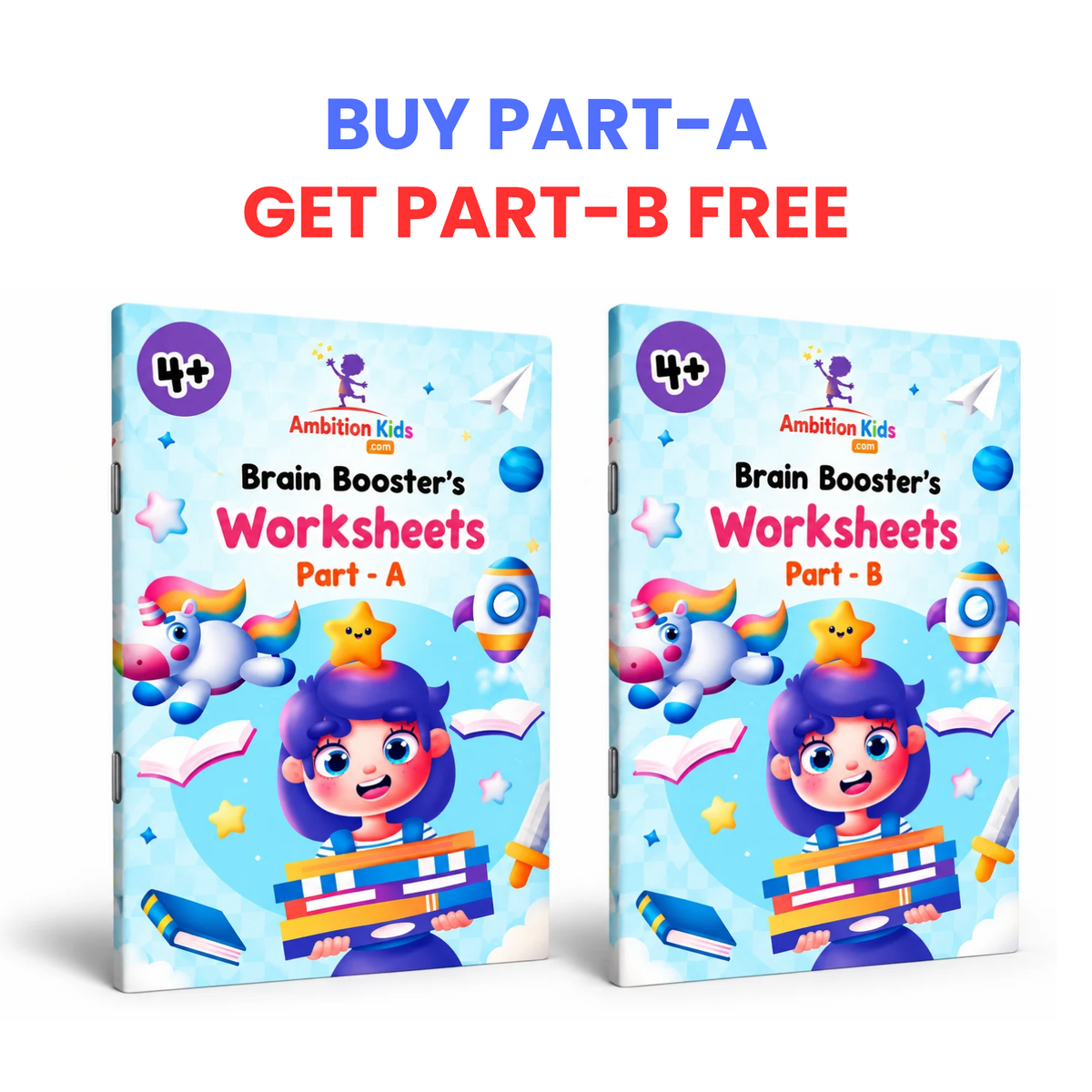 Age 4+ Brain Booster Worksheets (350+ Activities) - Buy 1 Get 1 Free