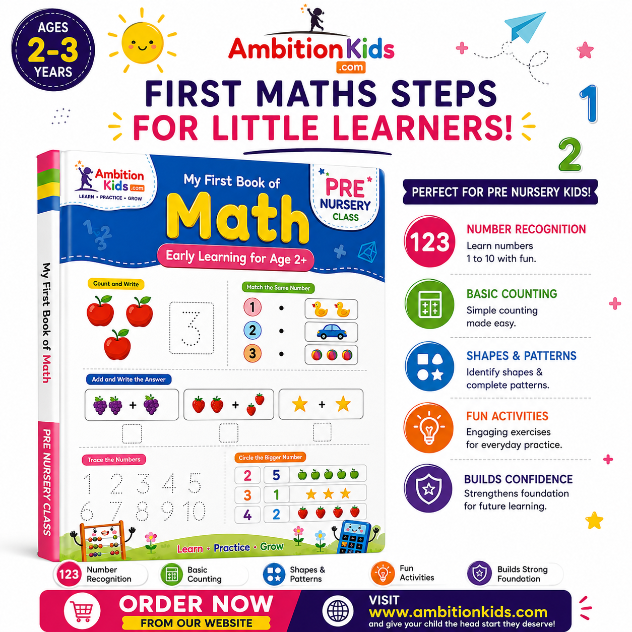 Pre-Nursery Math Printable Worksheets | Number Concepts