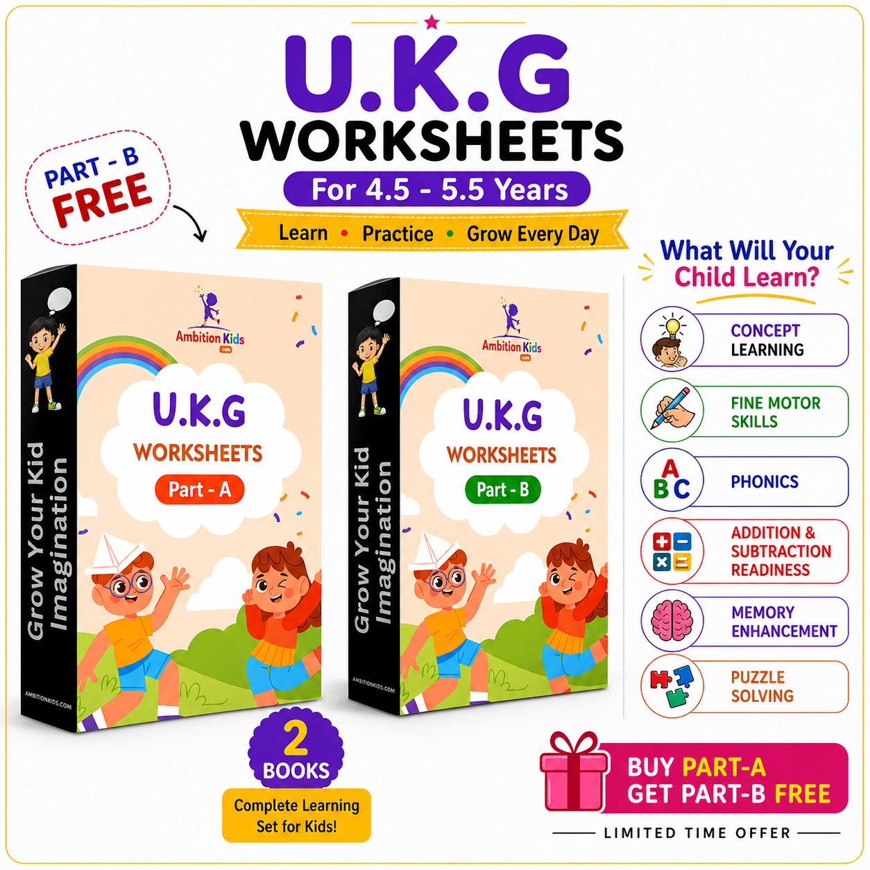 Preschool Worksheets For Nursery, LKG & UKG Kids