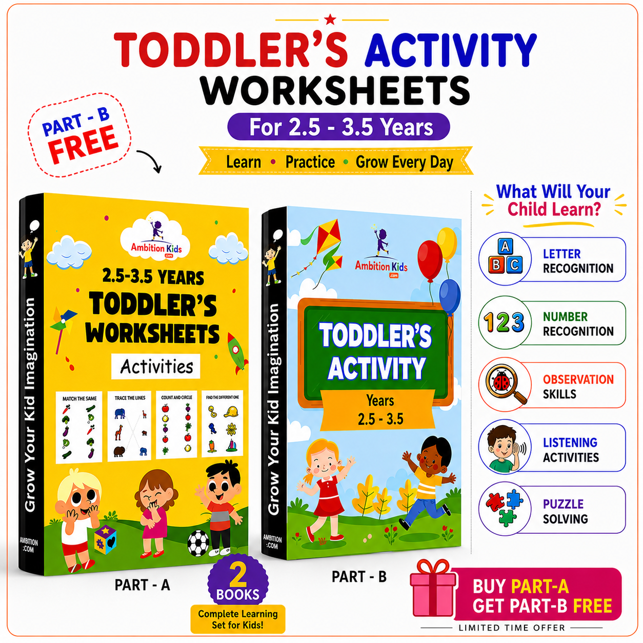 Preschool Worksheets For Nursery, LKG & UKG Kids