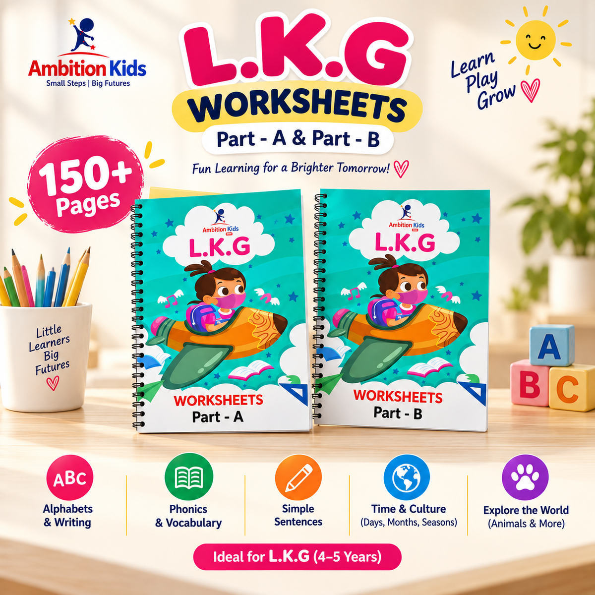 India’s #1 LKG Kids Worksheets for Preschool Kids (BUY 1, GET 1 FREE)