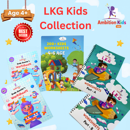 LKG & Brain Booster Combo + 200+ Worksheets (4–6 Yrs)