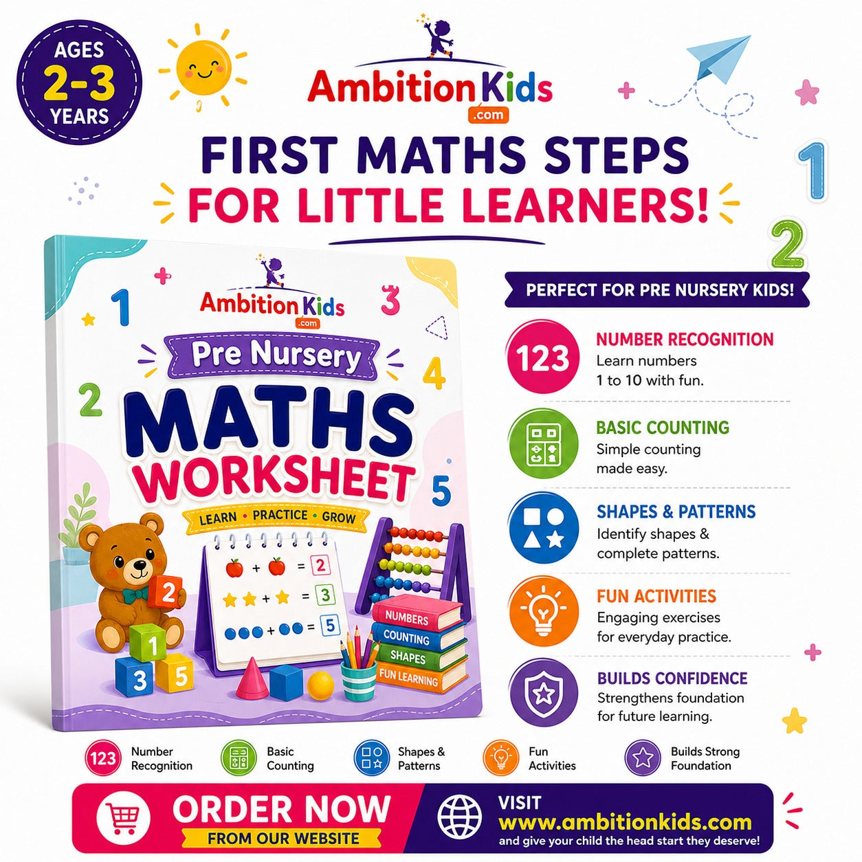 Pre-Nursery Math Printable Worksheets | Number Concepts