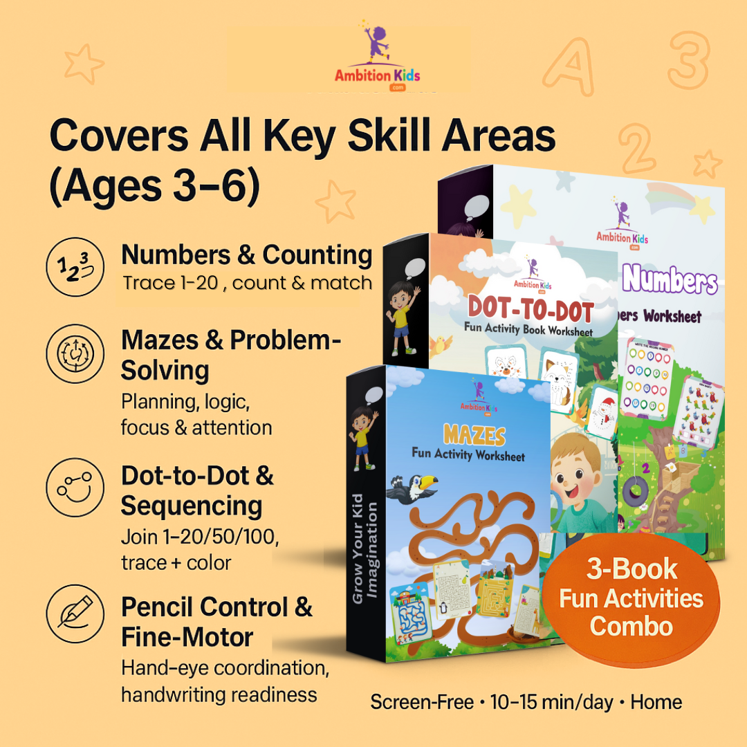 Dot-to-Dot, Mazes, & Fun with Numbers (Age 3-6)
