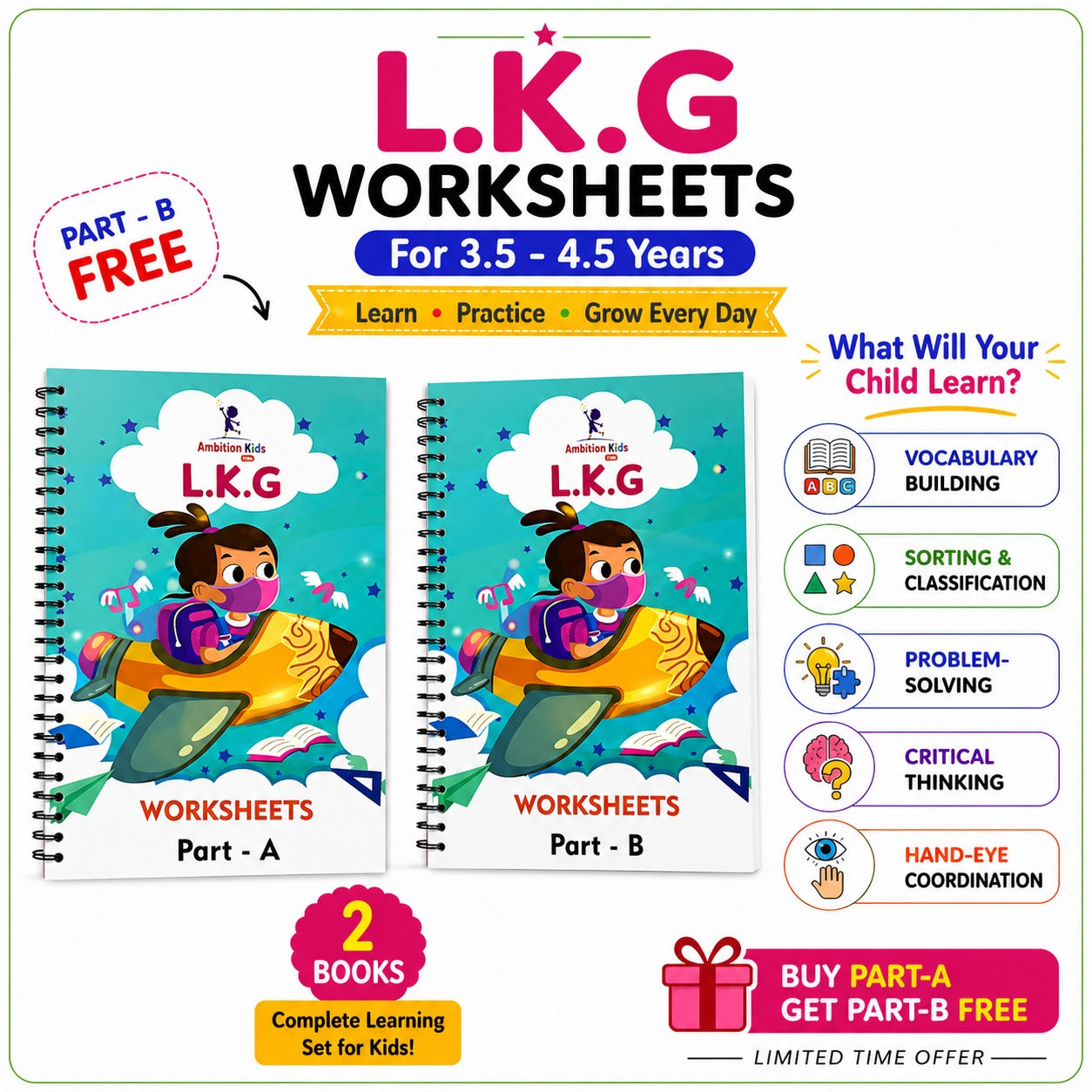 LKG Hard Copy Kids Worksheets