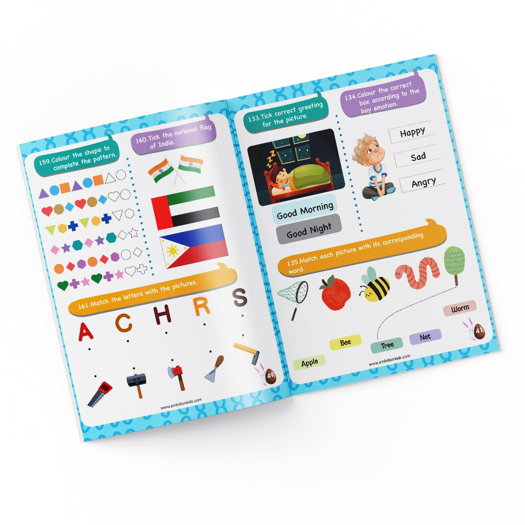 Nursery Hard Copy Kids Worksheets kit