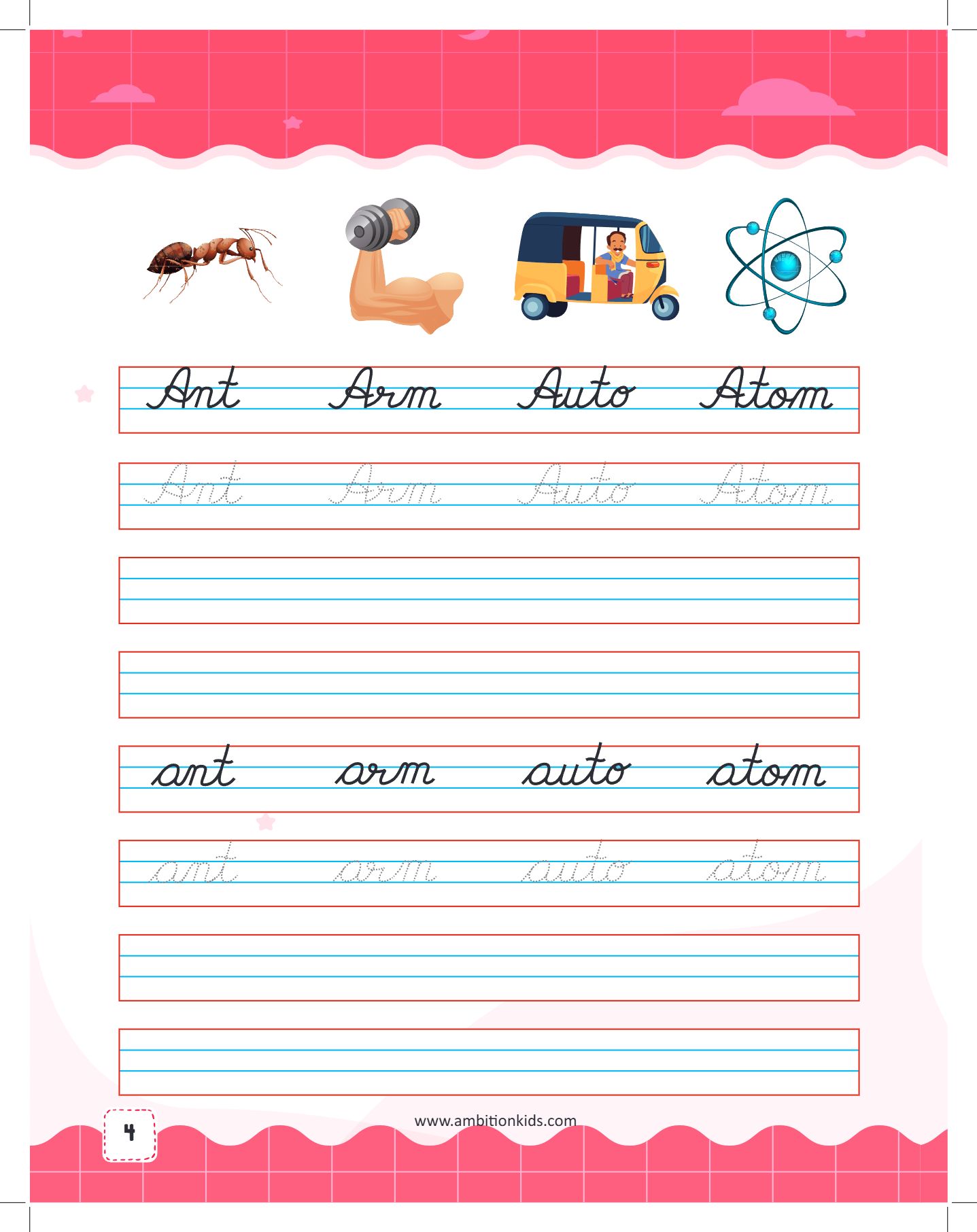 Sentences Cursive Writing Ambition Kids Worksheet