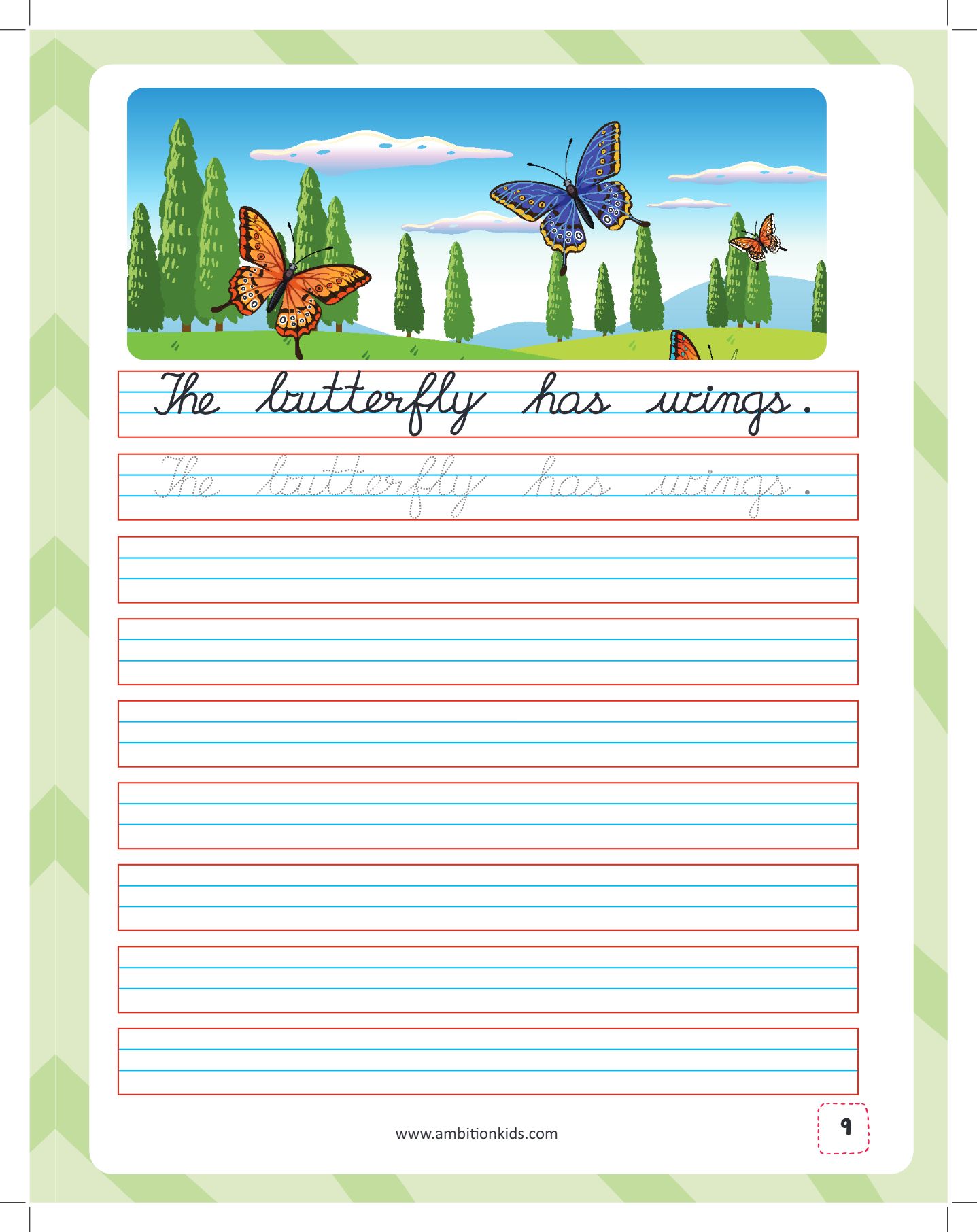 Sentences Cursive Writing Ambition Kids Worksheet
