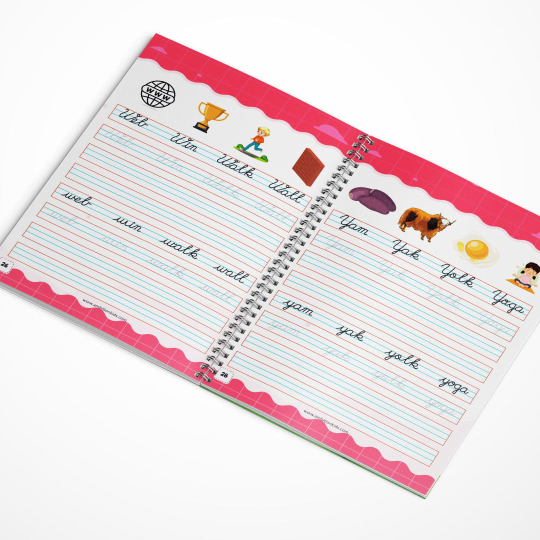 Cursive Writing Practice Book for Kids (Letters, Words & Sentences)