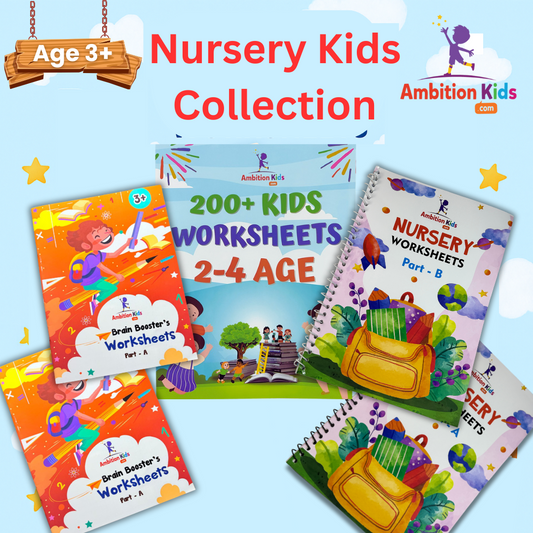 Nursery + Brain Booster + 200+ Worksheets (Ages 2–4) – 3-in-1 Pack
