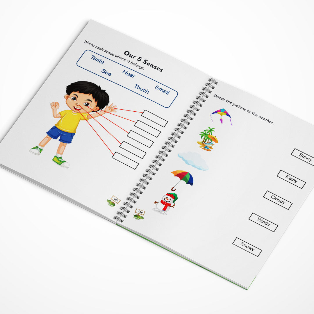 UKG & Brain Booster Worksheets – 4-Book Set (Ages 5–7) ✅