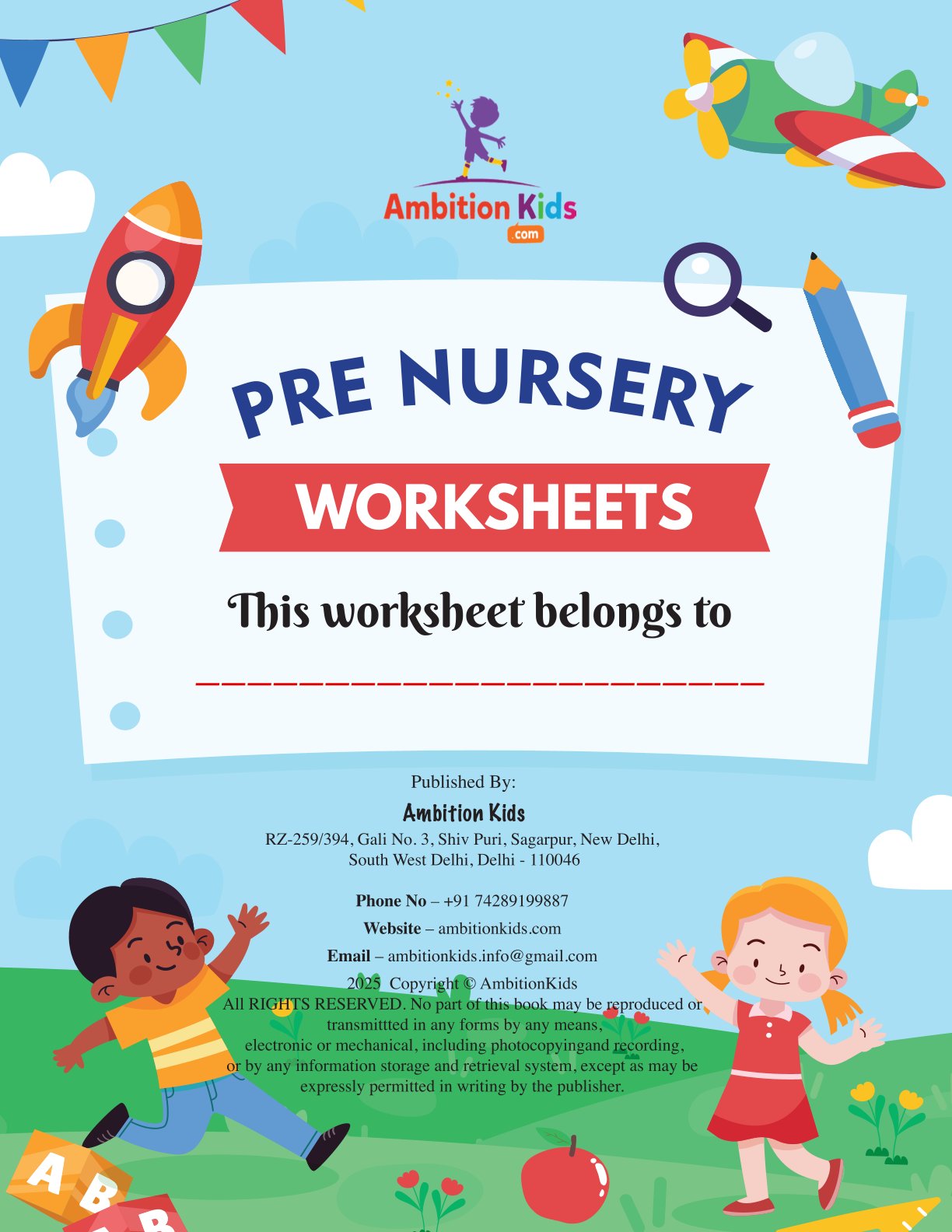 1 Year Complete Fun Worksheets For Your Kids – Learn EVS, Math, English, Coloring & Logical Thinking