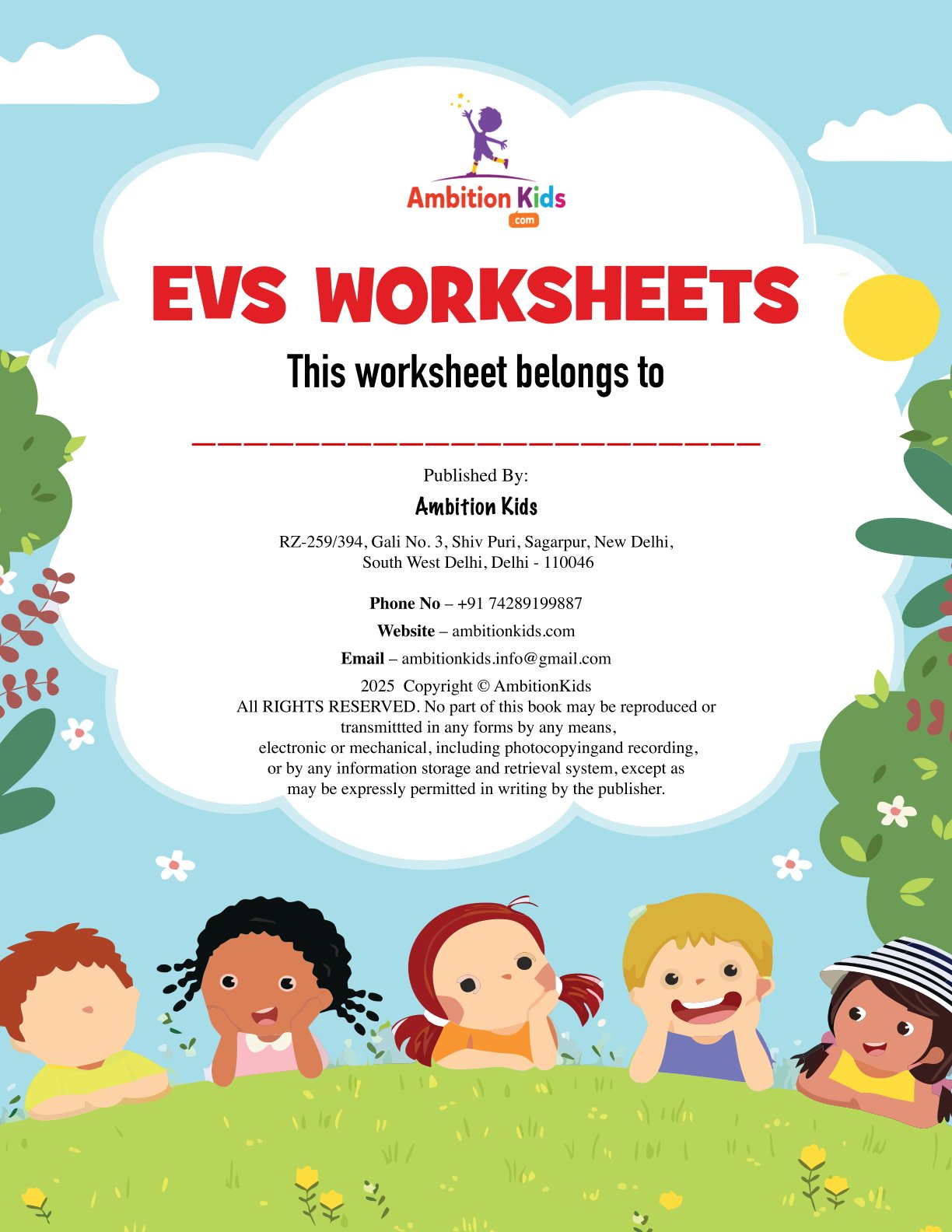 1 Year Complete Fun Worksheets For Your Kids – Learn EVS, Math, English, Coloring & Logical Thinking