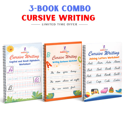 Cursive Writing Practice Book for Kids (Letters, Words & Sentences)