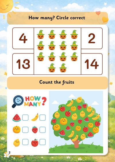 LKG Early Math Skills Worksheets | Math Learning Book for Kids Age 3-4 Years