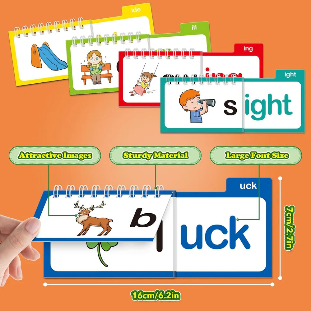 Word Family Flip Flash Cards | 30 Phonics Learning Books for Kids (5+ Years)