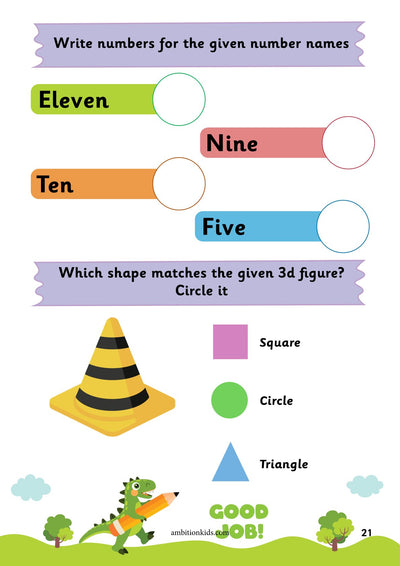 Nursery Early Math Skills Worksheet | Preschool Math Learning Book for Kids Age 2-3 Years