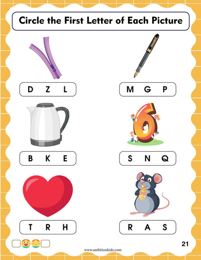 Pre-Nursery English Printable Worksheets | Alphabet & Picture Activities | Hard Copy