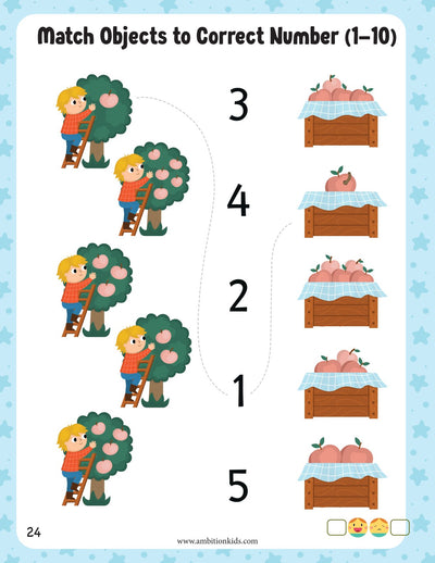Nursery Math & Numeracy Printable Worksheets | (Age 3+)