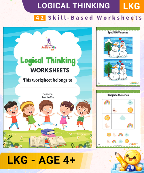 LKG Printable Worksheets | Logical Thinking Fun Brain-Boosting 42  Worksheets