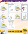 Nursery  Printable Worksheet| EVS, Math, English, Art & Pattern| Hard Copy