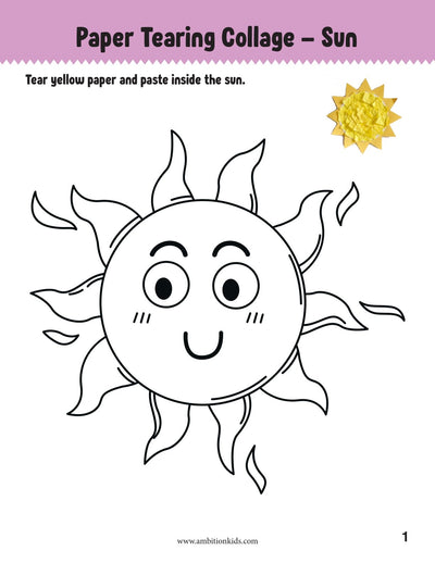 UKG Worksheets | 52 Skill-Based Art & Craft Activities | Screen Free Learning | Hard Copy