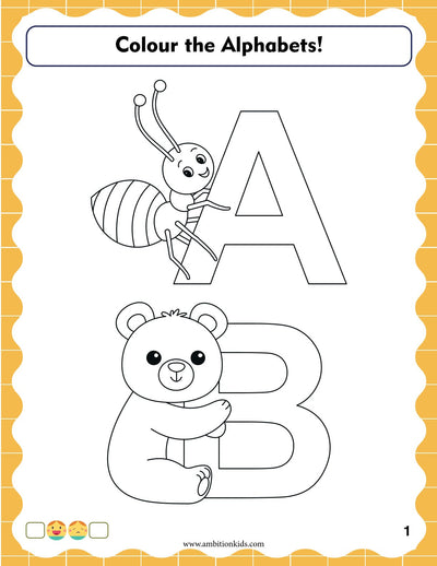 Pre-Nursery English Printable Worksheets | Alphabet & Picture Activities | Hard Copy