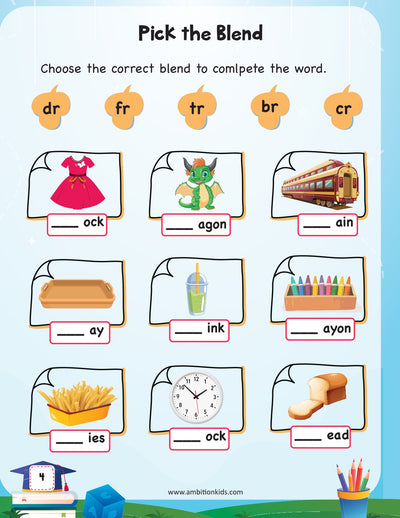 Phonics 4-Book Set – Vowels, A–Z Sounds, Blends & Word Families