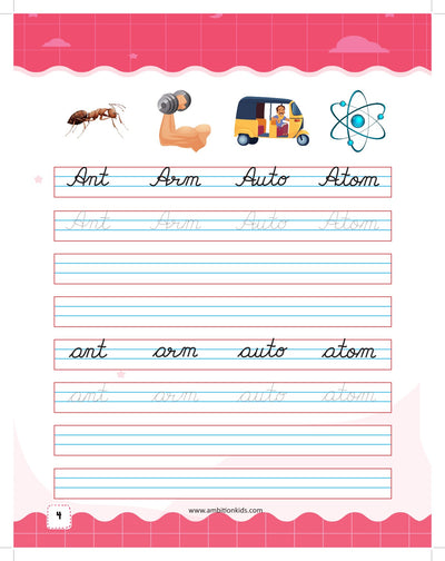 Cursive Writing Practice Book for Kids (Letters, Words & Sentences)