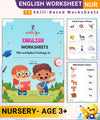 Nursery English Worksheets | 72 Skill-Based Language Sheets for Kids (Age 3+)