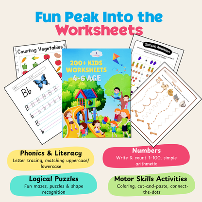 200+ Kids Worksheet Activities Age 2-4