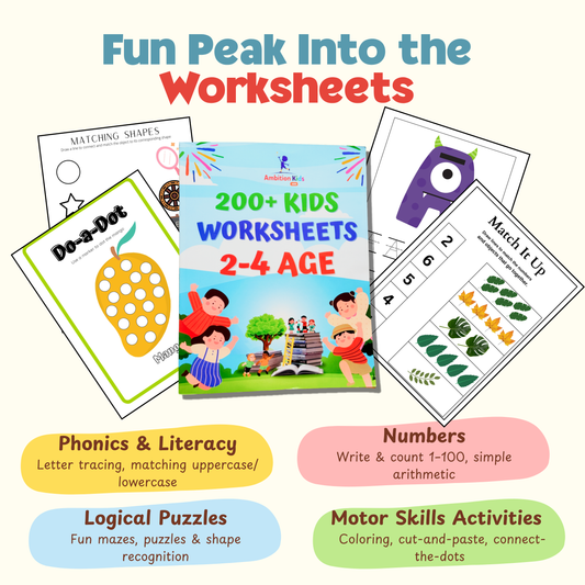 200+ Kids Worksheet Activities Age 2-4
