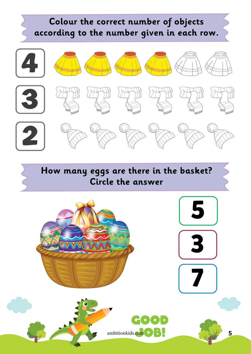Nursery Math + English Worksheets| Buy Math Worksheet Get English Worksheet FREE