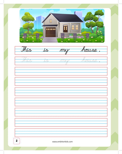 Cursive Writing Practice Book for Kids (Letters, Words & Sentences)