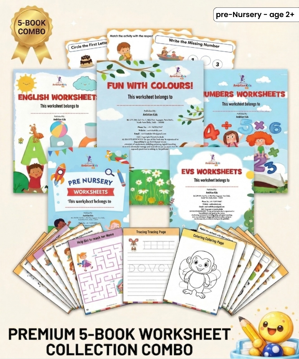 Nursery Hard Copy Kids Worksheets kit