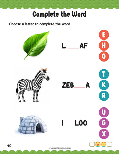 LKG Worksheets | 92 English Fun Learning Pages | Hard Copy