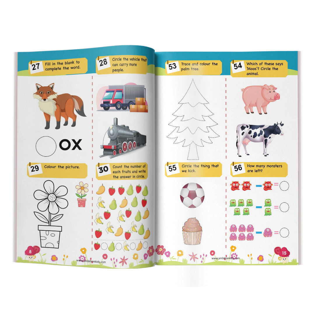 LKG & Brain Booster Combo + 200+ Worksheets (4–6 Yrs)