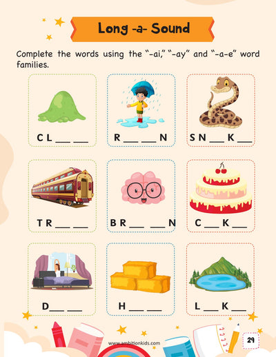 Phonics 4-Book Set – Vowels, A–Z Sounds, Blends & Word Families