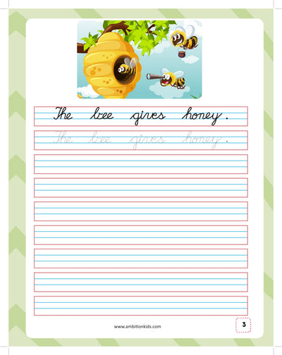 Cursive Writing Practice Book for Kids (Letters, Words & Sentences)