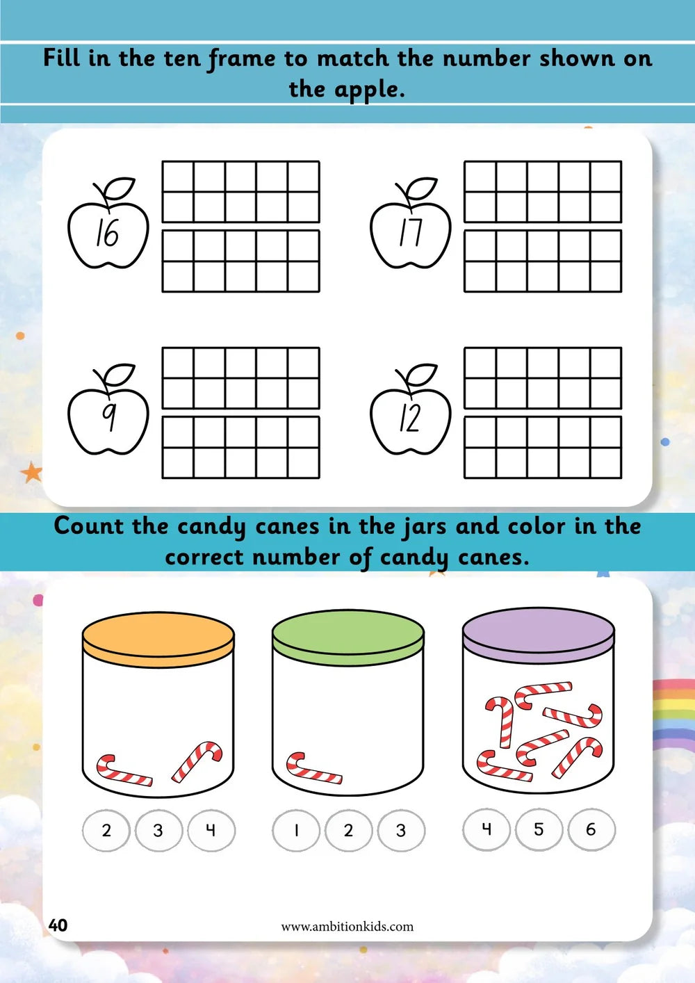 UKG Math + English Worksheets Combo | Buy Math Get English FREE | 5-6 Age